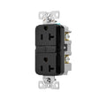 Eaton TRGF20BK Receptacle, 125 V, 20 A, NEMA: 5-20R, GFCI Socket, Back, Side Wiring, Black