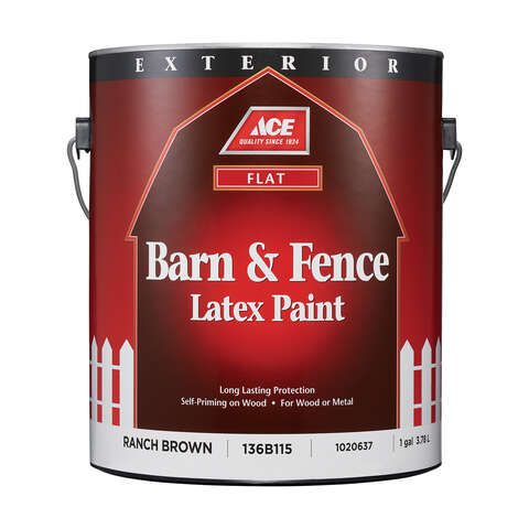 Ace Flat Ranch Brown Barn and Fence Paint Exterior 1 gal, Pack of 4