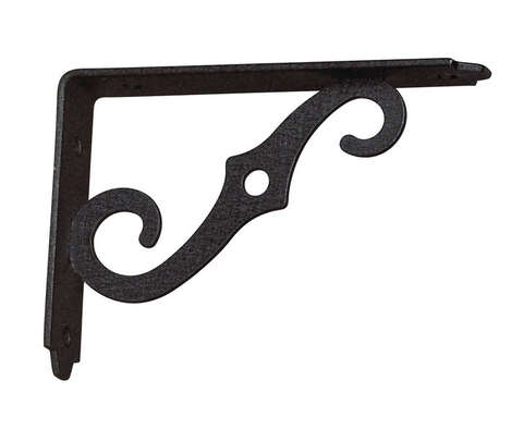 Hampton Black Steel Shelf Support 12 Ga. 5 in. L 80 lb, Pack of 6