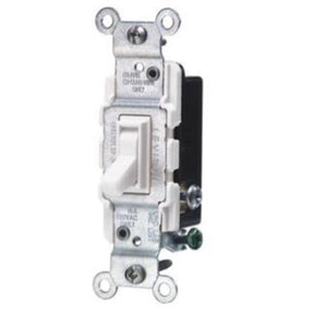 Leviton 15 amps Three Pole 3-Way Antimicrobial Treated Toggle Switch White 1 pk