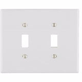Leviton Antimicrobial Powder Coated White 2 gang Thermoset Plastic Toggle Wall Plate 1 pk