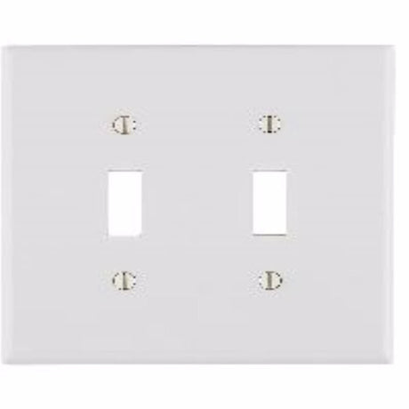Leviton Antimicrobial Powder Coated White 2 gang Thermoset Plastic Toggle Wall Plate 1 pk