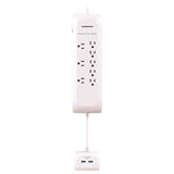 Monster Just Power It Up 4 ft. L 8 outlets Surge Protector w/USB White 1080 J