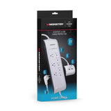 Monster Just Power It Up 4 ft. L 8 outlets Surge Protector w/USB White 1080 J