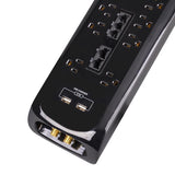 Monster Just Power It Up 6 ft. L 8 outlets Surge Protector w/USB Black 2160 J