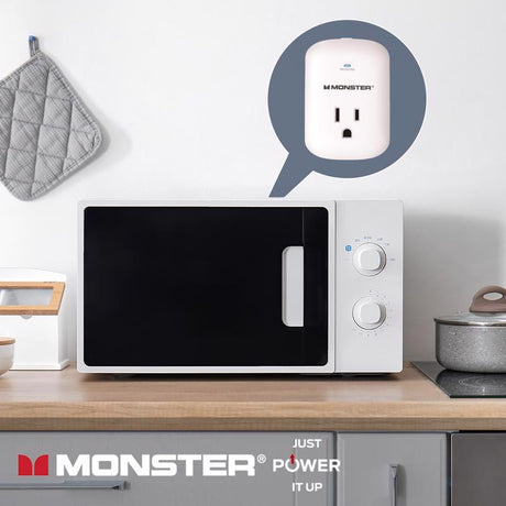 Monster Just Power It Up 0 ft. L 1 outlets Wall Tap Surge Protector White 1200 J