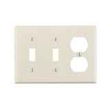 Leviton Almond 3 gang Thermoset Plastic Duplex/Toggle Wall Plate 1 pk