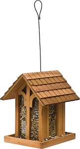 Perky-Pet 50172 Wild Bird Feeder, Mountain Chapel, 3-1/2 lb, Fir Wood, 13.23 in H, Pole, Pack of 2