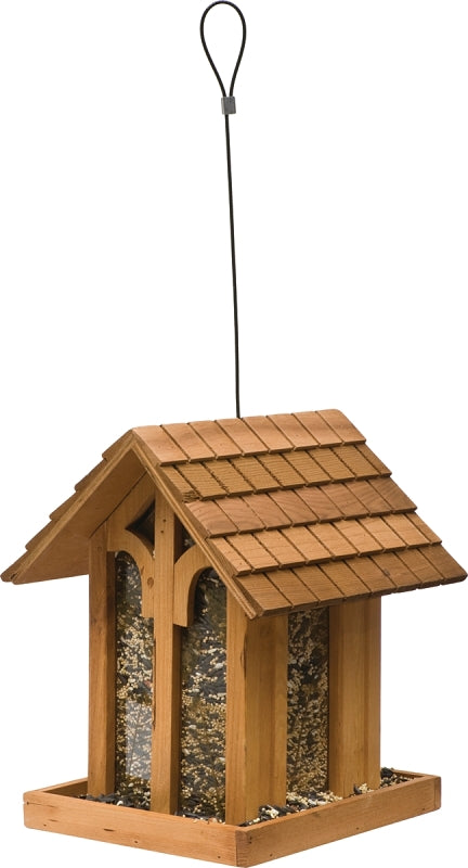 Perky-Pet 50172 Wild Bird Feeder, Mountain Chapel, 3-1/2 lb, Fir Wood, 13.23 in H, Pole, Pack of 2