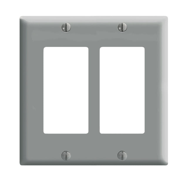 Leviton Decora Gray 2 gang Thermoset Plastic Decorator Wall Plate 1 pk