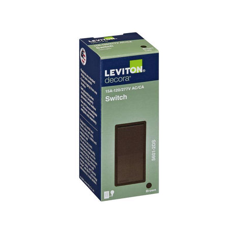 Leviton Decora 15 amps Single Pole Rocker Switch Brown 1 pk