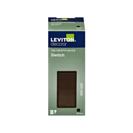Leviton Decora 15 amps Single Pole Rocker Switch Brown 1 pk