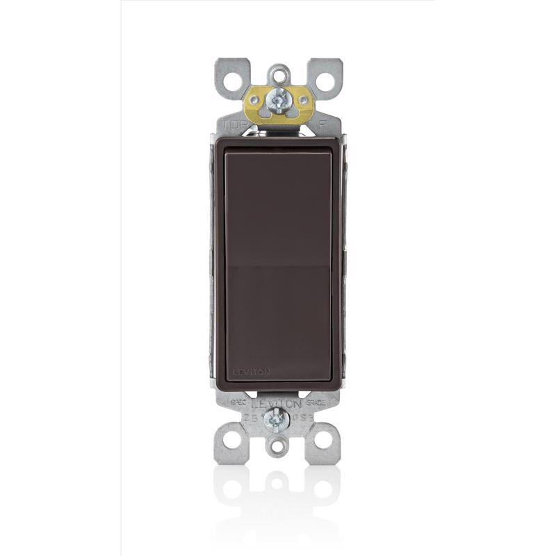 Leviton Decora 15 amps Single Pole Rocker Switch Brown 1 pk