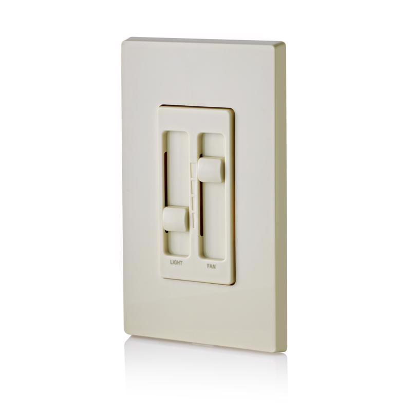 Leviton Decora SureSlide Light Almond Fan/LED Dimmer Slide Switch 1 pk