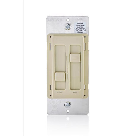 Leviton Decora SureSlide Ivory Fan/LED Dimmer Slide Switch 1 pk