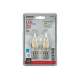 Satco B11 E12 (Candelabra) Filament LED Bulb Warm White 25 Watt Equivalence 2 pk