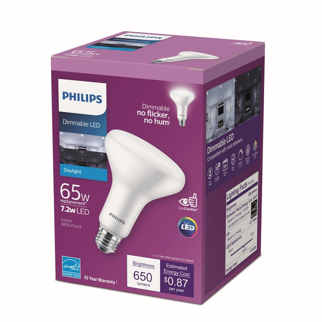 Philips BR30 E26 (Medium) LED Floodlight Bulb Daylight 65 Watt Equivalence 1 pk