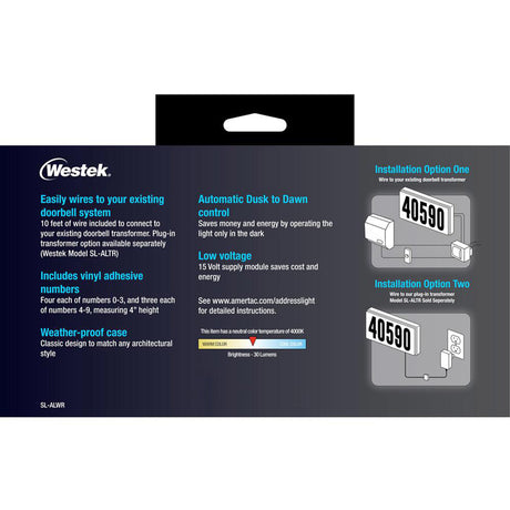 Westek Dusk to Dawn Hardwired LED White Address Light