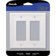 Amerelle Chelsea White 2 gang Stamped Steel Decorator Wall Plate 1 pk