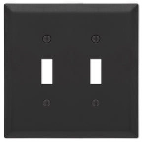 Amerelle Century Matte Black 2 gang Stamped Steel Toggle Wall Plate 1 pk