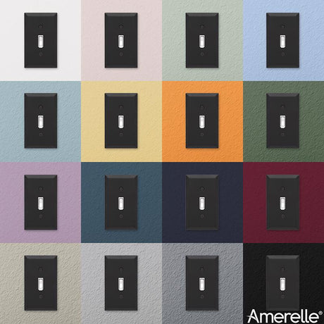 Amerelle Century Matte Black 1 gang Stamped Steel Duplex Wall Plate 1 pk