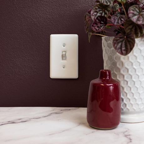 Amerelle Metro White 1 gang Ceramic Duplex Wall Plate 1 pk