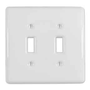 Amerelle Metro White 2 gang Ceramic Toggle Wall Plate 1 pk