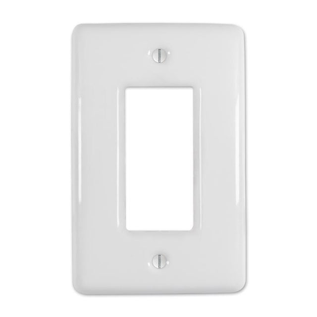 Amerelle Metro White 1 gang Ceramic Decorator Wall Plate 1 pk