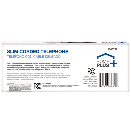 Home Plus 1 Handle Analog Telephone Black