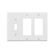 Leviton White 3 gang Thermoset Plastic Decorator/Toggle Wall Plate 1 pk