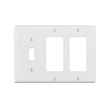 Leviton White 3 gang Thermoset Plastic Decorator/Toggle Wall Plate 1 pk