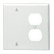 Leviton White 2 gang Thermoset Plastic Blank/Duplex Wall Plate 1 pk