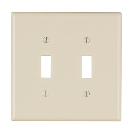 Leviton Light Almond 2 gang Thermoset Plastic Toggle Wall Plate 1 pk