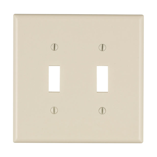 Leviton Light Almond 2 gang Thermoset Plastic Toggle Wall Plate 1 pk