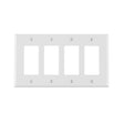 Leviton White 4 gang Thermoplastic Nylon Decorator Wall Plate 1 pk