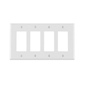 Leviton White 4 gang Thermoplastic Nylon Decorator Wall Plate 1 pk
