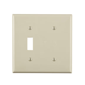 Leviton Light Almond 2 gang Thermoplastic Nylon Blank Wall Plate 1 pk