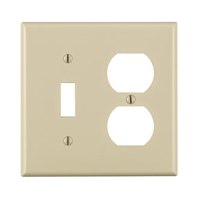 Leviton Light Almond 2 gang Thermoplastic Nylon Duplex/Toggle Wall Plate 1 pk