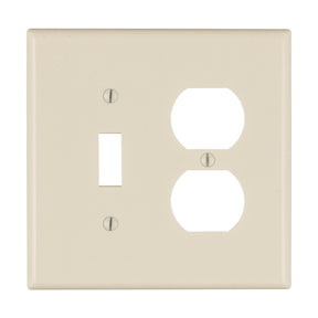 Leviton Light Almond 2 gang Thermoplastic Duplex/Toggle Wall Plate 1 pk
