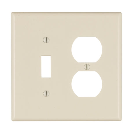 Leviton Light Almond 2 gang Thermoplastic Duplex/Toggle Wall Plate 1 pk