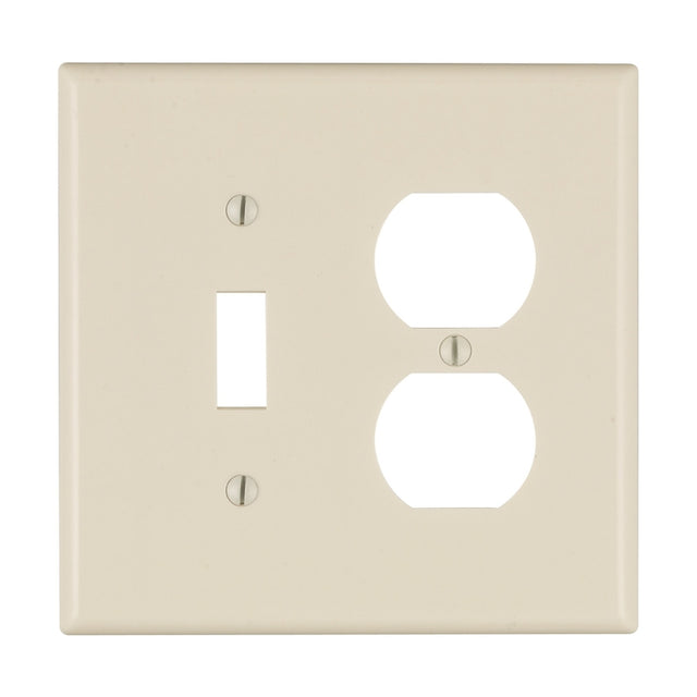 Leviton Light Almond 2 gang Thermoplastic Duplex/Toggle Wall Plate 1 pk