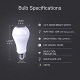 Feit A19 E26 (Medium) LED Speaker Bulb Bright White 60 Watt Equivalence 1 pk
