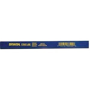 Irwin STRAIT-LINE 66300 Carpenter's Pencil, Blue, 7 in L, Wood Barrel, Blue Barrel, Pack of 12