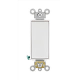 Leviton Decora Plus 20 amps 3-Way Antimicrobial Treated Rocker AC Quiet Switch White 1 pk