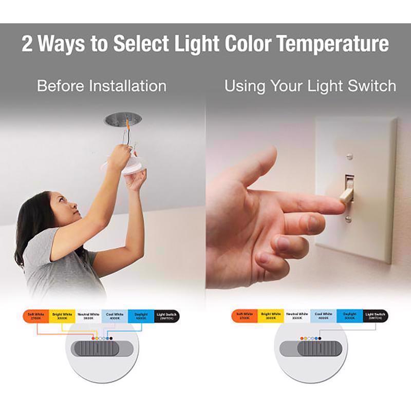 Feit Enhance Warm White 7.3 in. W Plastic LED Dimmable Recessed J-Box Downlight 12 W