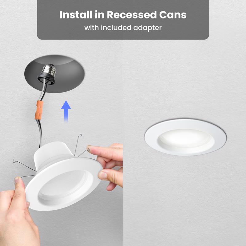 Feit Enhance Frost White 7.5 in. W Aluminum LED Dimmable Recessed Downlight 14.3 W