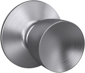 Schlage F Series F10VBEL626 Passage Knob, Metal, Satin Chrome, 2-3/8, 2-3/4 in Backset, 1-3/8 to 1-3/4 in Thick Door