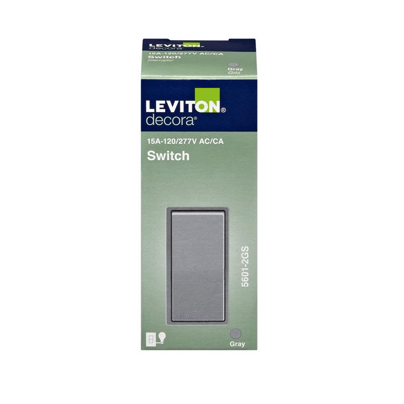 Leviton Decora 15 amps Single Pole Rocker Switch Light Gray 1 pk