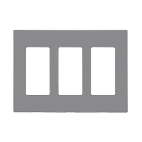 Leviton Decora Light Gray 3 gang Polycarbonate Decorator Screwless Wall Plate 1 pk