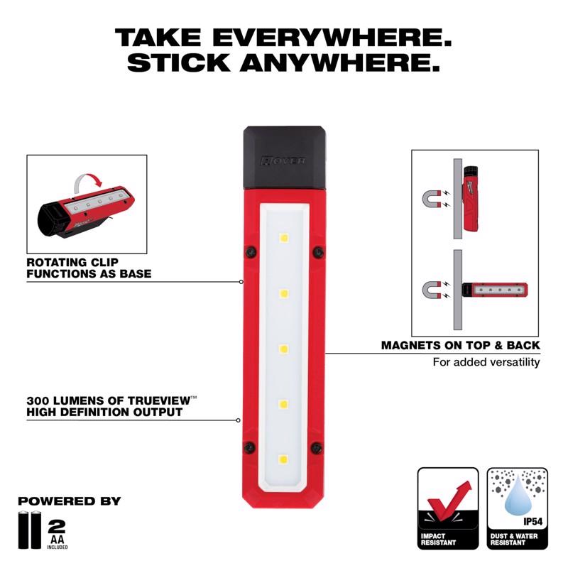 Milwaukee Rover 300 lm Black LED Flood Light AA Battery